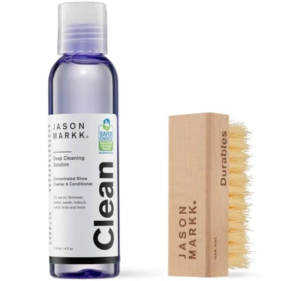 Jason Markk Essential Kit, Shoe Cleaner, 2-Piece Set, Deep Cleaning Solution and Durables Brush, Sneaker Care, Ideal for Footwe