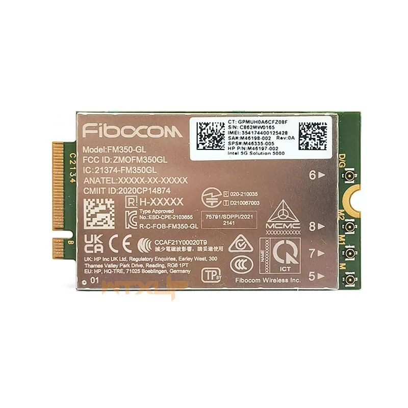 Imagem -04 - Usado para hp X360 830 840 850 g7 M.2 5g Módulo Lte Wcdma 4x4 Mimo Gnss Wwan Card Fm350-gl