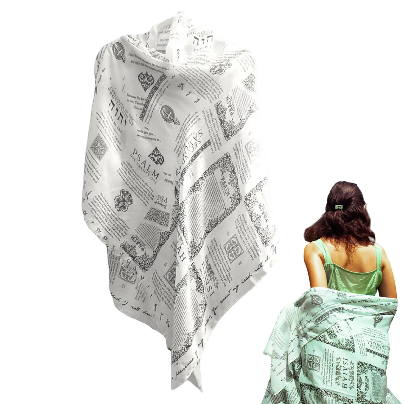 

Христианская молитвенная накидка ручной работы 70x170 см, защитный платок с библейскими стихами, накидка с цитатами Иешуы