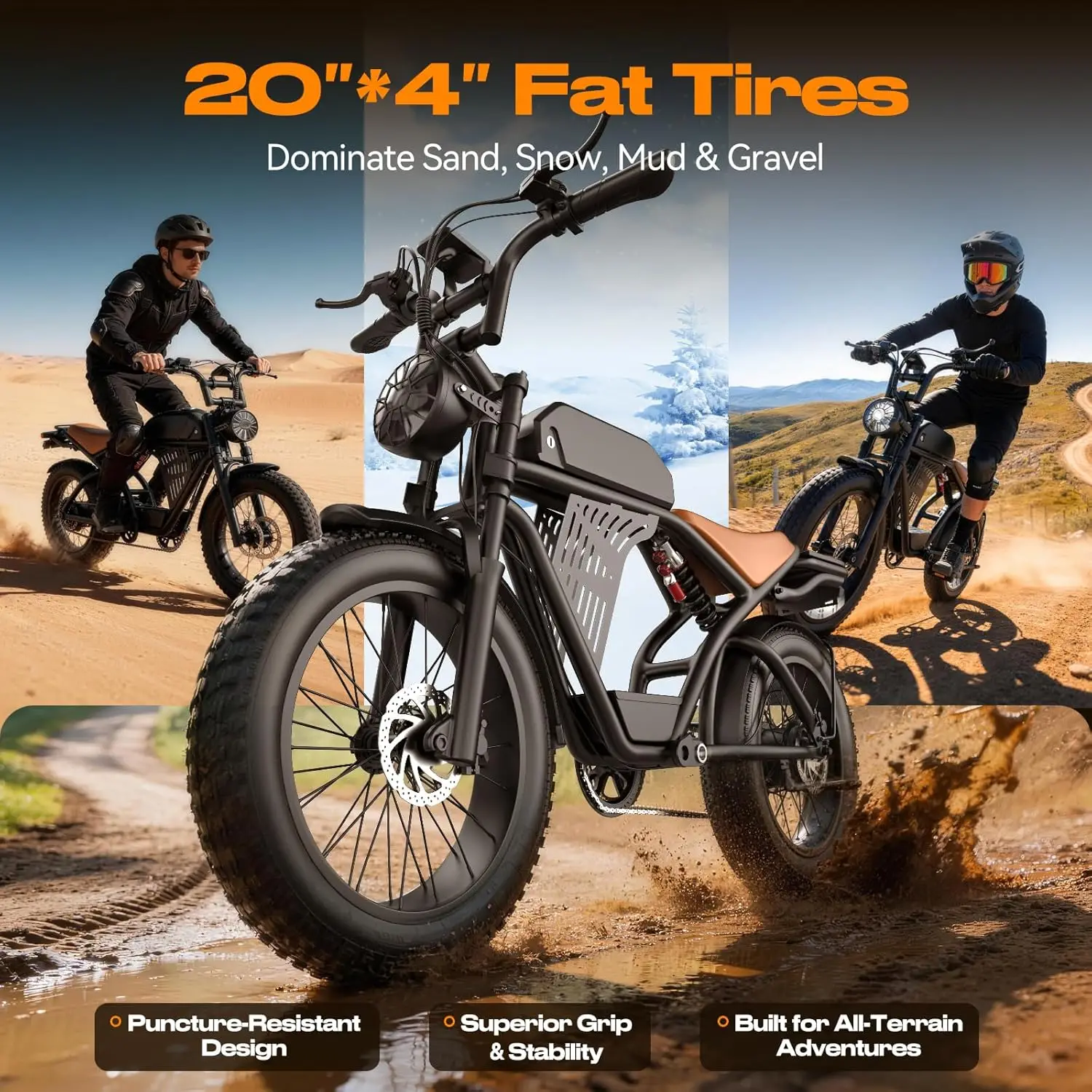 2500W Peak Electric Dirt Bike for Adults,100 Miles,32MPH Off-Road Ebike with 48V 20Ah Removable Battery,NFC& Password Unlock,20" Fat Tires, Dual Hydraulic Brakes,Full Suspension,LCD