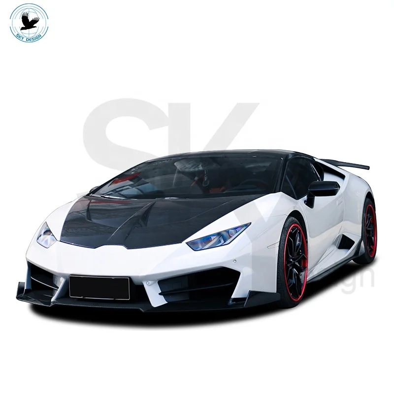 

High Quality Full Carbon Fiber Front Diffuser for Huracan Lp580-2 Spyder Front Bumper Spoiler Lip Body Kit