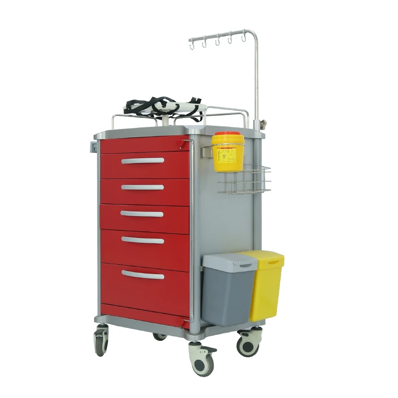 Aluminum 5-drawer emergency anti-lock braking system trolley single-use sealed lock accepts customization