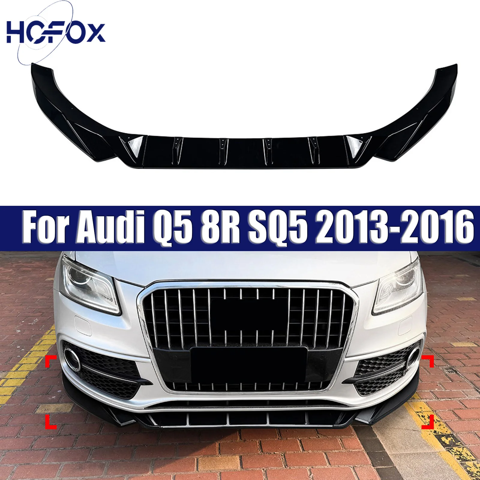 

For Audi Q5 8R SQ5 2013-2016 Front Bumper Lip Spoiler Splitter Diffuser Trim Bodykits
