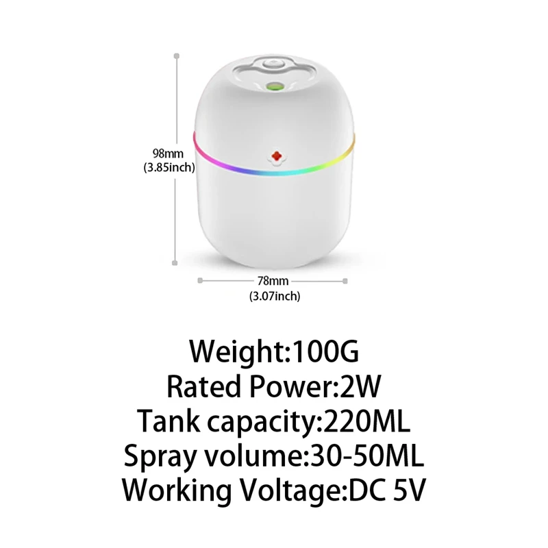 Mini umidificador de ar portátil usb atomizador aroma difusor desktop interior doméstico mudo hidratante atomização de ar umidifie