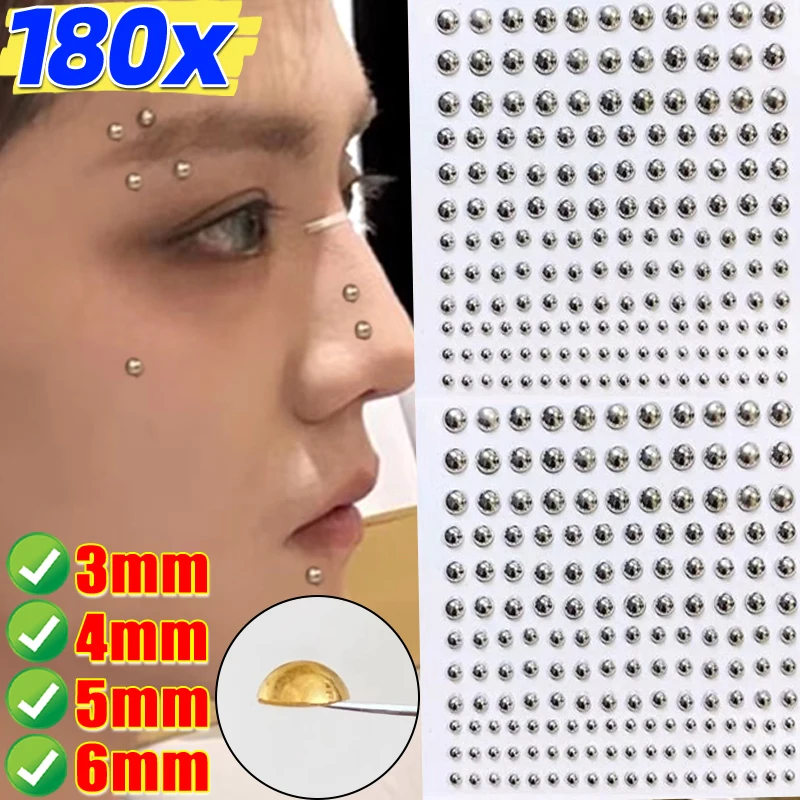 180 pezzi adesivi per anelli al naso finti in metallo chiodi per labbra non penetranti orecchini a bottone per donne uomini confezione gioielli per piercing al labbro sopracciglio finto