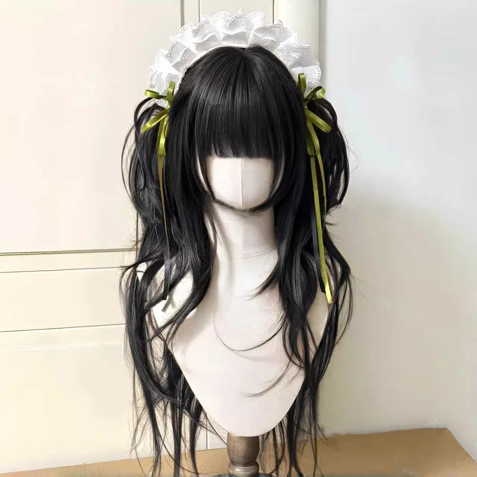 

Synthetic Princess Cut Layered Double Ponytail Lolita Wig with Bangs Girl Brown Black White Gray Cosplay Halloween Wig LM