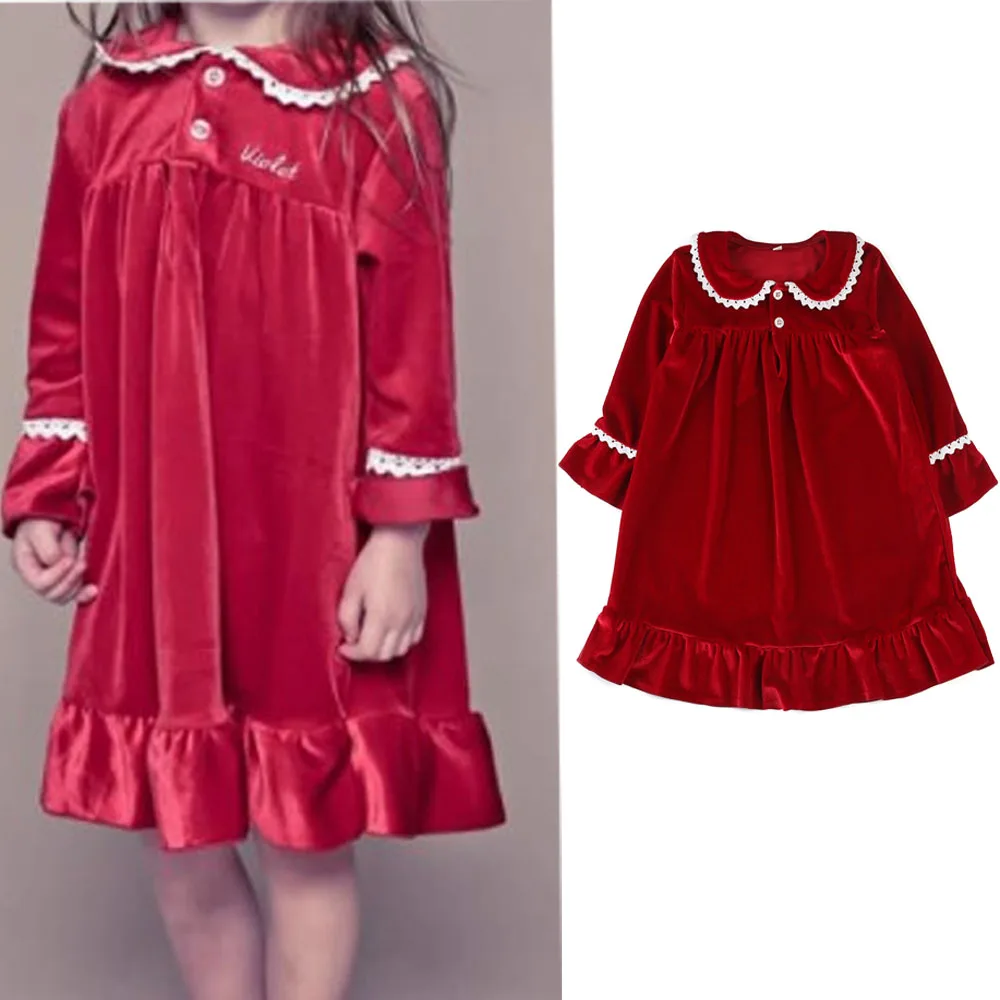 Mudbala-Conjunto de pijamas de terciopelo rojo para niños, ropa clásica a juego para la familia, con botones, de lujo, para Navidad