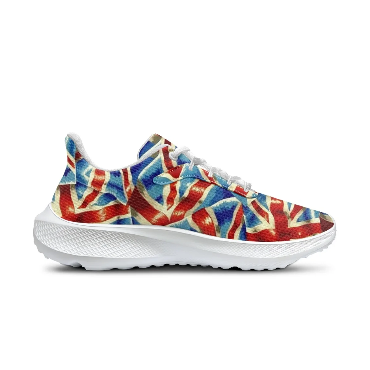 Zapatillas de deporte con estampado de bandera de Unión creativa para mujer, zapatos de tenis cómodos, antideslizantes, con absorción de impacto, ligeros, para exteriores