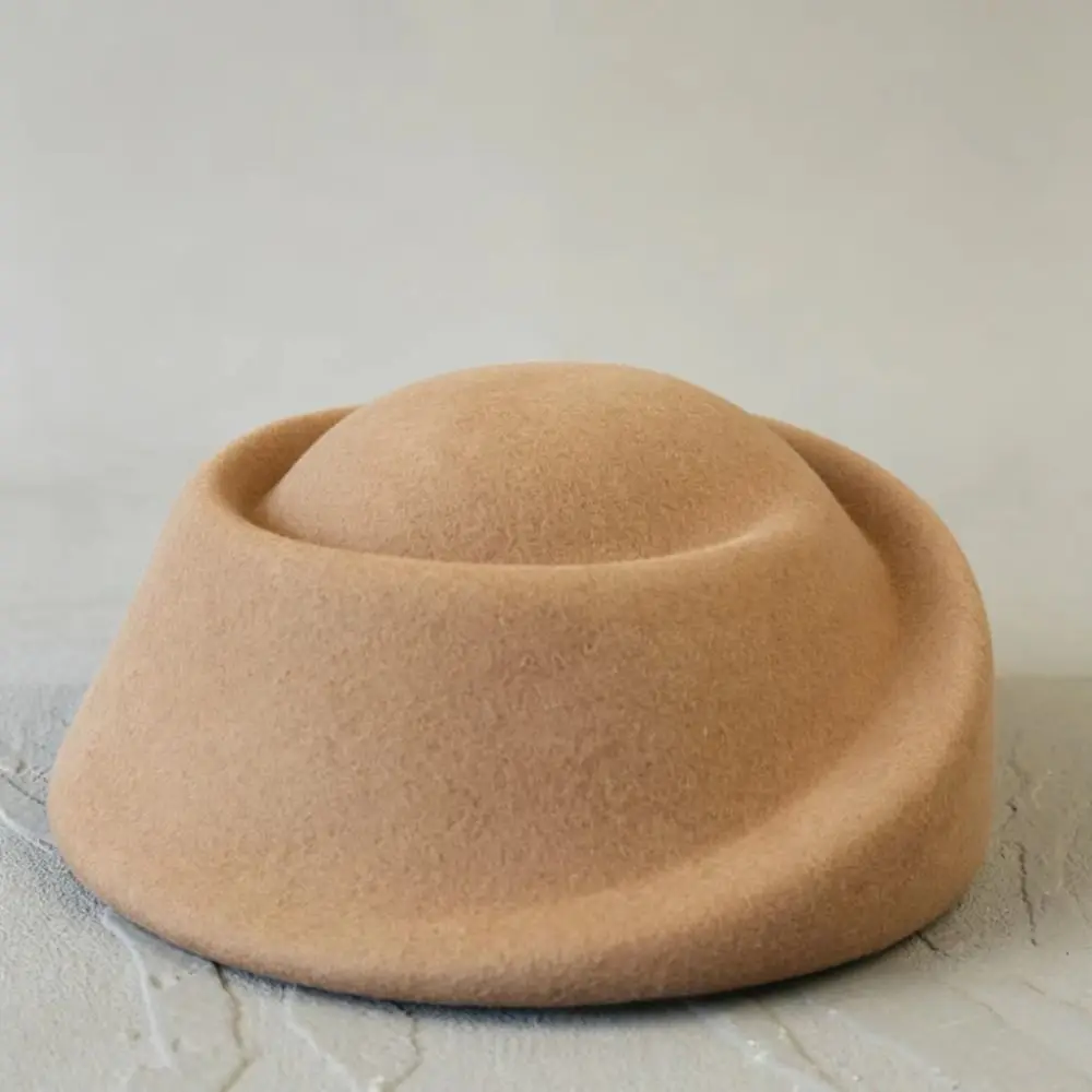 Hepburn Style Wool Pillbox Hat Fedoras Teardrop Beret Hat Air Hostess Elegant Medicine Box Hat Wedding Party