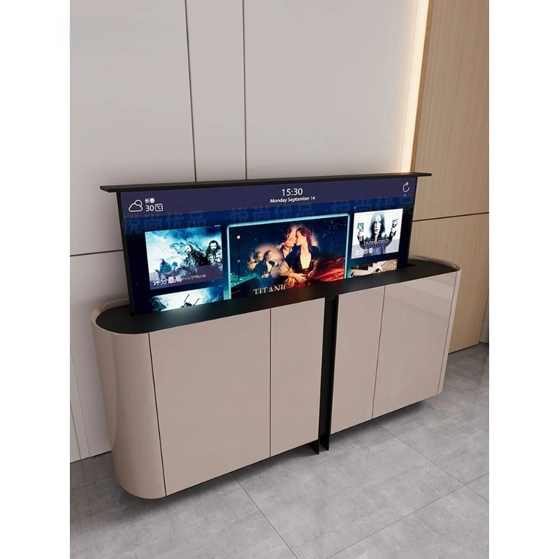 

Light luxury bedroom living room 55-65-75 inch hidden electric remote control lift modern simple integrated TV cabinet