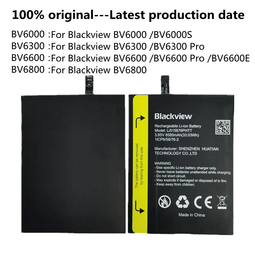 Original Battery For Blackview BV6600 Pro BV6600E Li515876PHTT BV6800 726280P MT6750T BV6300 Pro DK018 BV6000 BV6000S V756161P