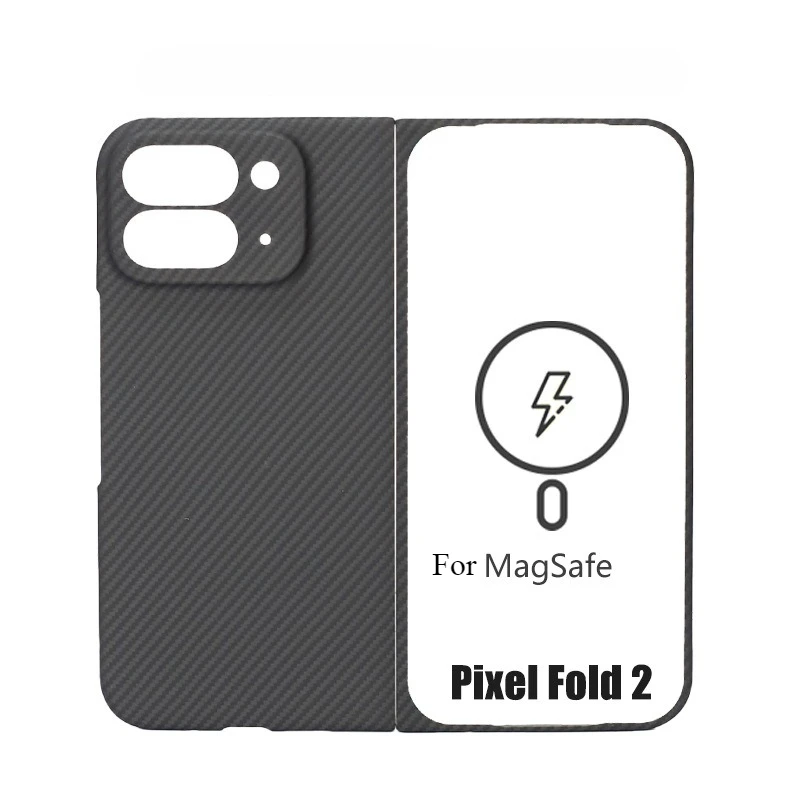 

Магнитный чехол из углеродного волокна для Google Pixel 9 Pro Fold Silm, защитный чехол из настоящего арамидного углеродного волокна для Magsafe FOLD2