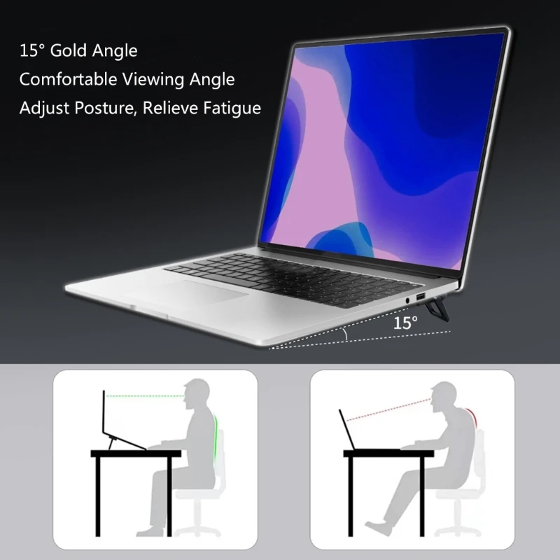

HX6A 2Pcs Foldable Laptop Stand Portable Notebook Support Holder Adjustable Cooling