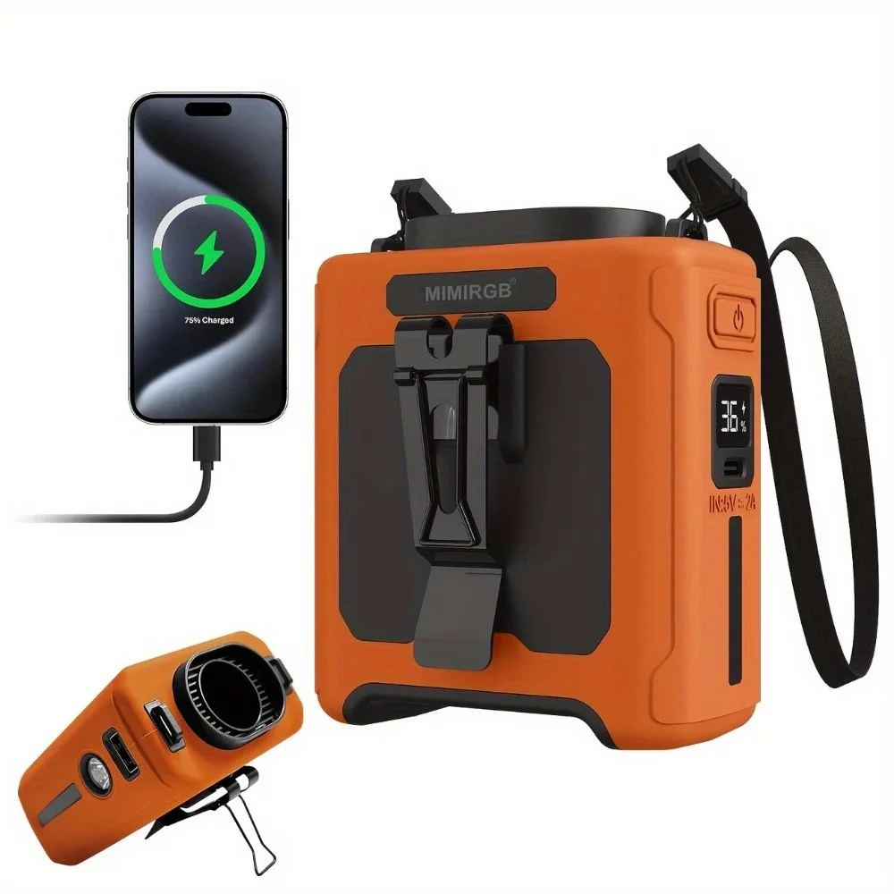 

10000mAh Portable Waist Fan 40 Hours Cooling Wearable Fan with Double 5 Speeds Battery Powered Waist Belt Fan for Outdoor