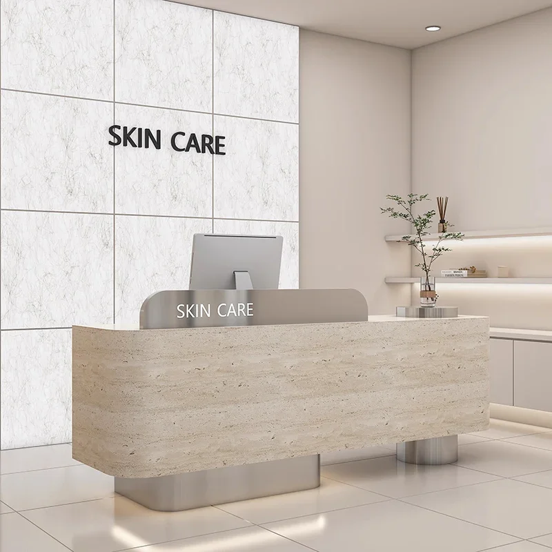 a*-Minimalist Modern Reception Desks European Display Hotel Corner Reception Desks Company Bureau Commercial Furniture^