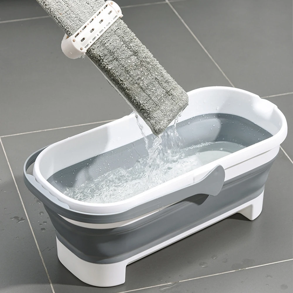 Collapsible Portable Wash Basin Dishpan With Handle Foldable Mop Bucket Fishing Pail Tools Large Capacity Barrel Space-Saving