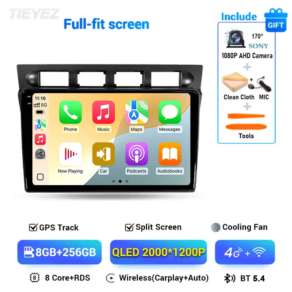 Android 15 Carplay Auto Multimedia Voor Kia Morning Picanto 2004-2007 2 K Radio Stereo WIFI GPS Navigatie WIFI 4G BT DSP DVD