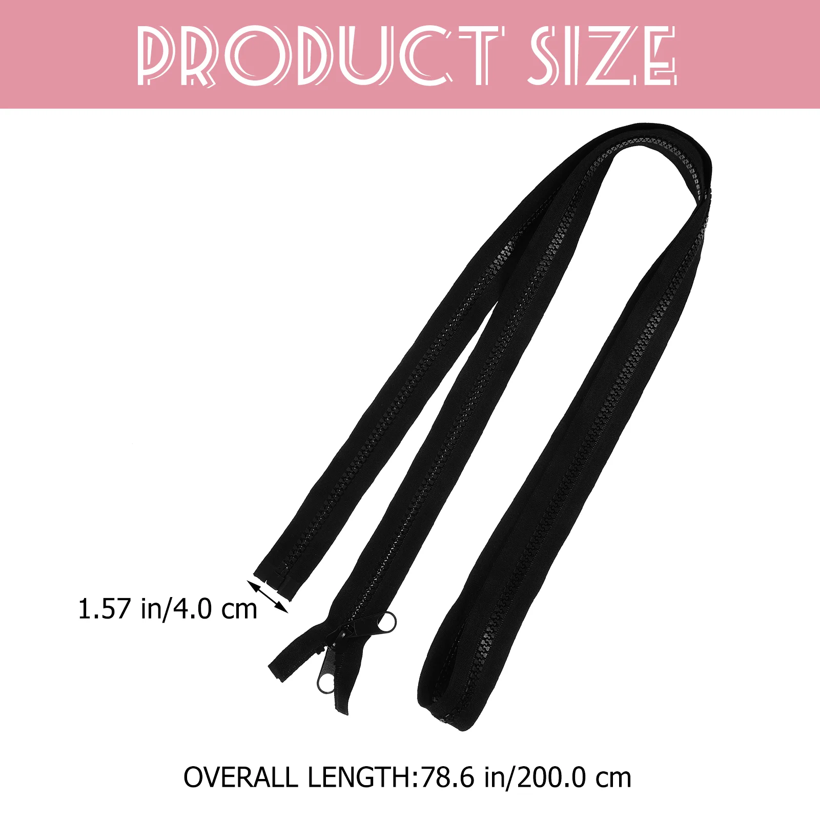 200 CM Zip Line Sewing Accessories Tent Zipper Bag Wallet Double-side Man Resin