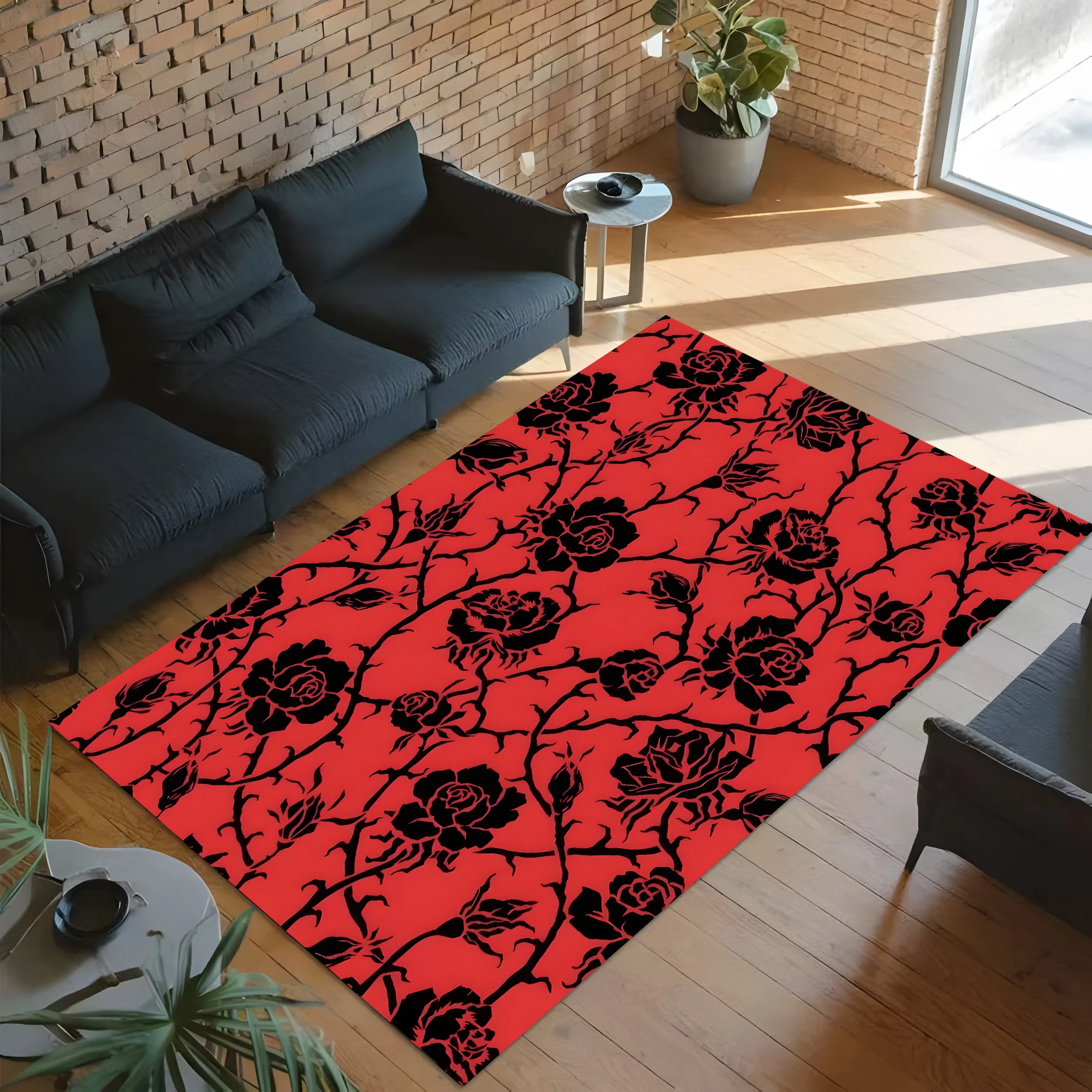 2D Rug with Pumpkin and Bow Print Fresh Watercolor Style Soft and Warm Visual Feel Perfect for Autumn Thanksgiving