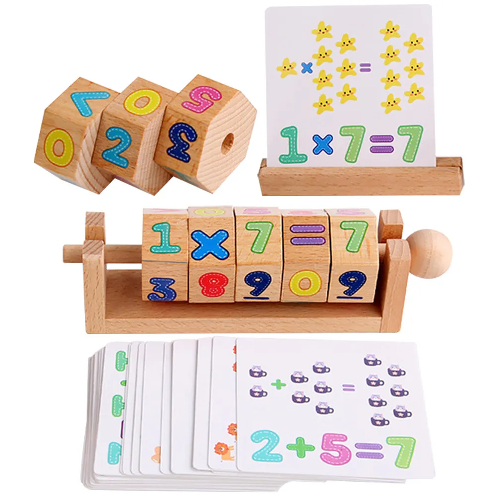 

1 Set Numerical Cube Puzzle Educational Block for Kids Early Learning Wooden Cognitive Development Funny Creative Number Game