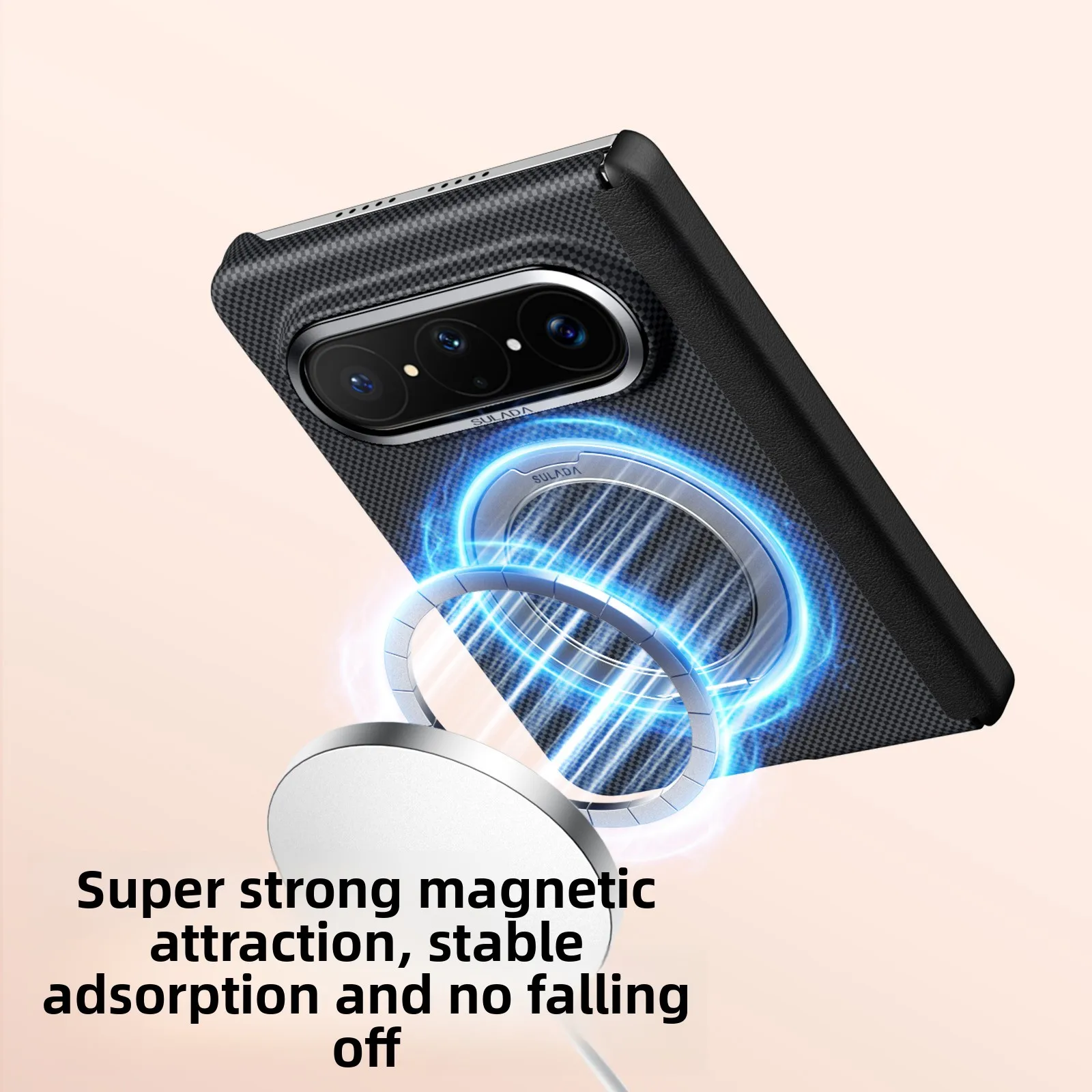 360 Rotating Magnetic Stand Texture Skin Feel Case for Huawei Pura X Max Shockproof for Magsafe Dual Axis Protection Slim Cover