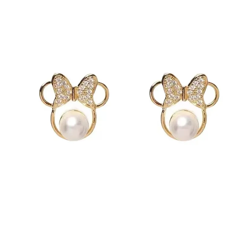 Exquisite And Minimalist Mickey Internet Celebrity Earrings, Small And Fresh Butterfly Earrings, Ins Temperament Pearl Earrings