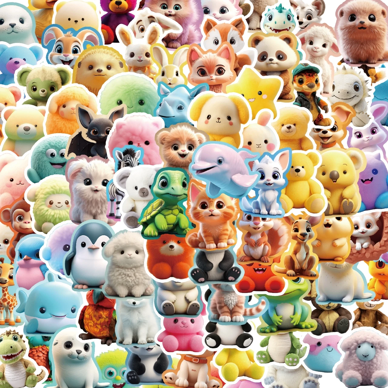 50/100pcs Cute Cartoon Animal Mix Graffiti Stickers DIY Phone Guitar Laptop Notebook Suitcase Cup Waterproof Sticker Kids Toy