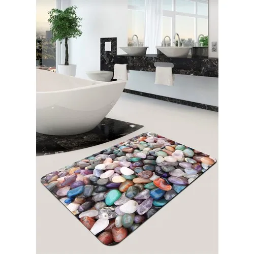 Ardizayn Colorful Stone Pattern 70 X120 cm Slip-Resistant Leather Sole Bath Mat, Mat