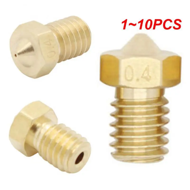 1~10PCS M6 Threaded Nozzle All Metal 0.2/0.3/0.4/0.5/0.6mm for 1.75 Filament E3D V5 V6 Anycubic i3 Mega Kobra Hotend Extruder