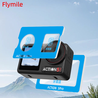 Flymile Screen Protector for DJI Osmo Action 5 Pro Ultra-Clear Tempered Glass AR Film Camera Lens Screen Anti-scratch Film Set