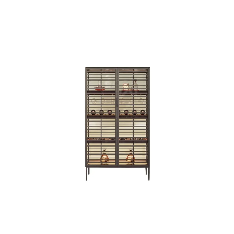 Light luxury aluminum alloy glass cabinet, grille dining cabinet