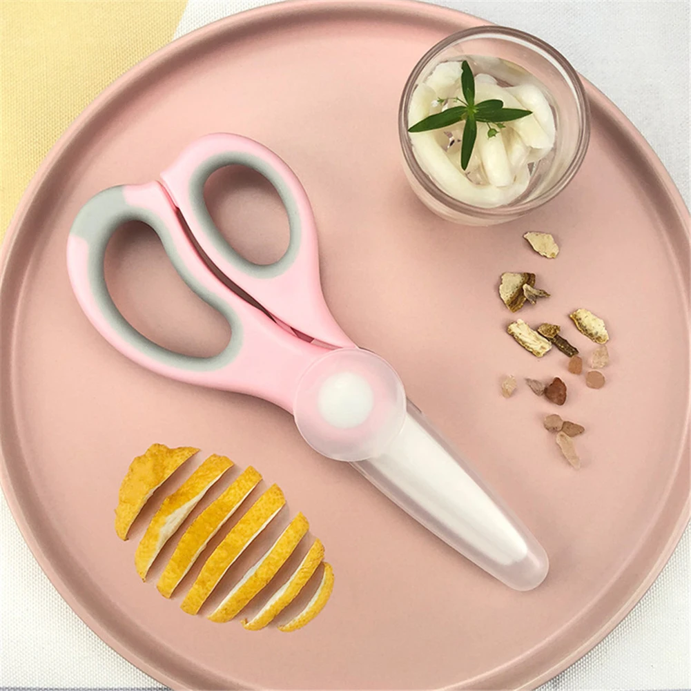 Ceramic Scissors For Baby Food Mills Infant Feeding Aid Scissors With Cutting Box Kitchen Food Shear For Health Baby Tableware