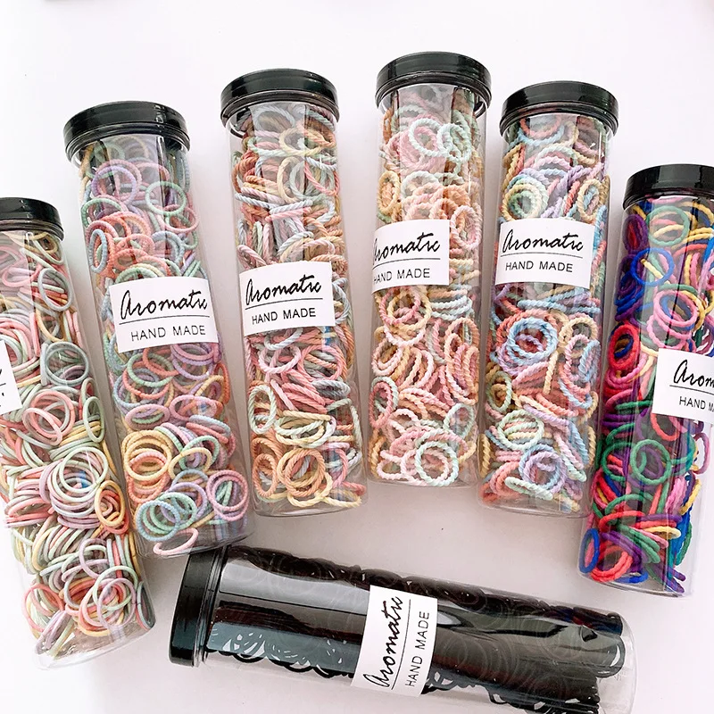 100 sztuk/zestaw elastyczne gumki do włosów dziewczyny akcesoria do włosów dla dzieci gumka do włosów dla dzieci głowa liny Scrunchies nakrycia głowy z wyłączeniem butelek