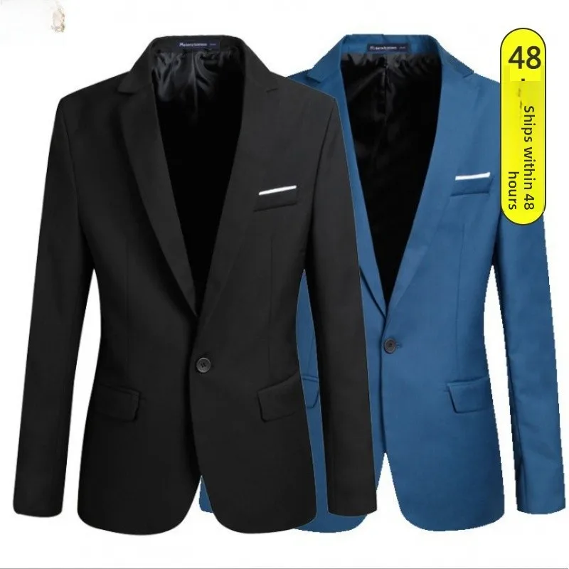 

Men's Casual Busin Slim Fit Long Sve Thiened Suit Jaet Double Breasted Button Regular Length Special Wide
