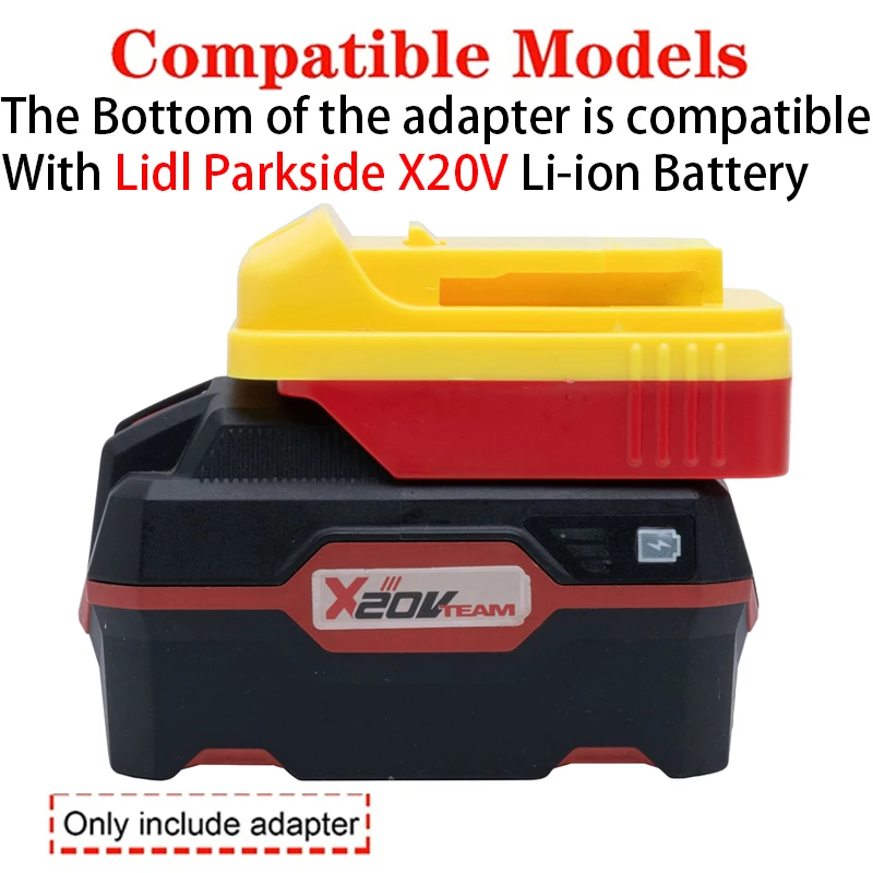 Adapter/Converter for DeWalt 18/20V MAX Li-ion Tool To Lidl Parkside X20V Li-ion Battery Adapter Power Tool Accessory