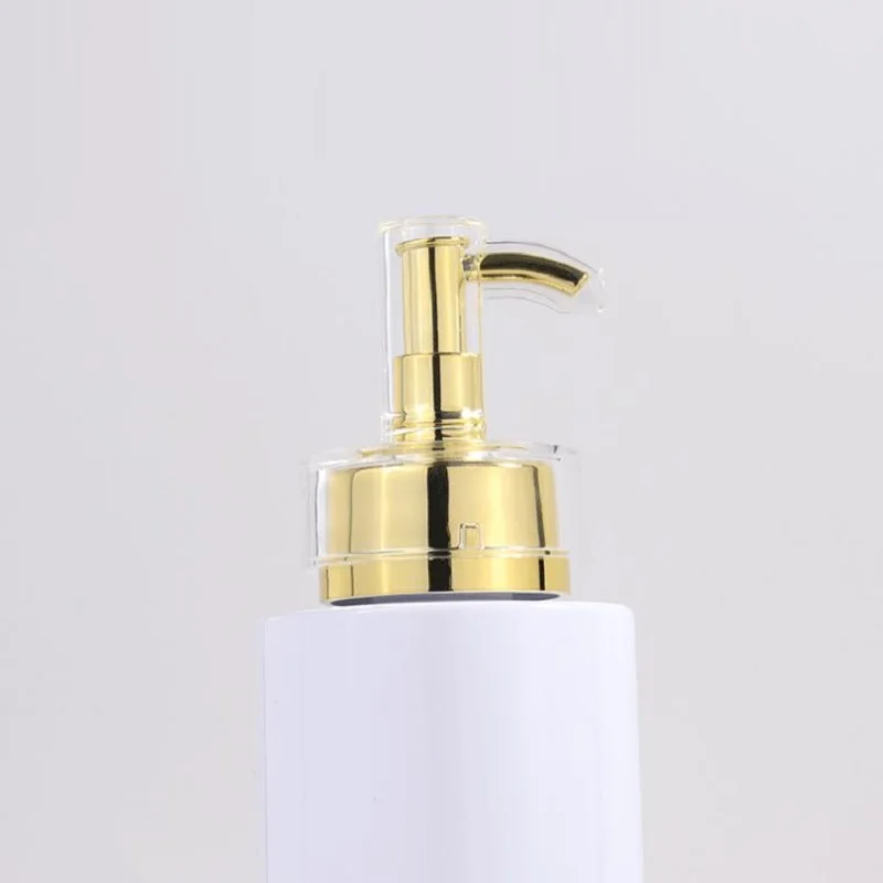 10pcs White Plastic Bottle Luxury Gold Pump Cosmetic Refillable Empty Shampoo Lotion Bottles 100ml 120ml150ml 200ml 300ml 500ml