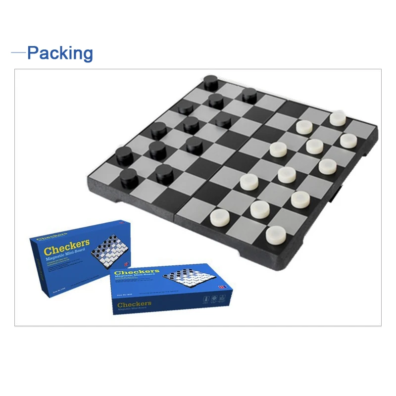 Chess Game HIPS Plastic 16.5*16.5*1.8cm Checkers Set Portable Game of Checkers Folding Checkerboard for Kids Toy Gift LG4