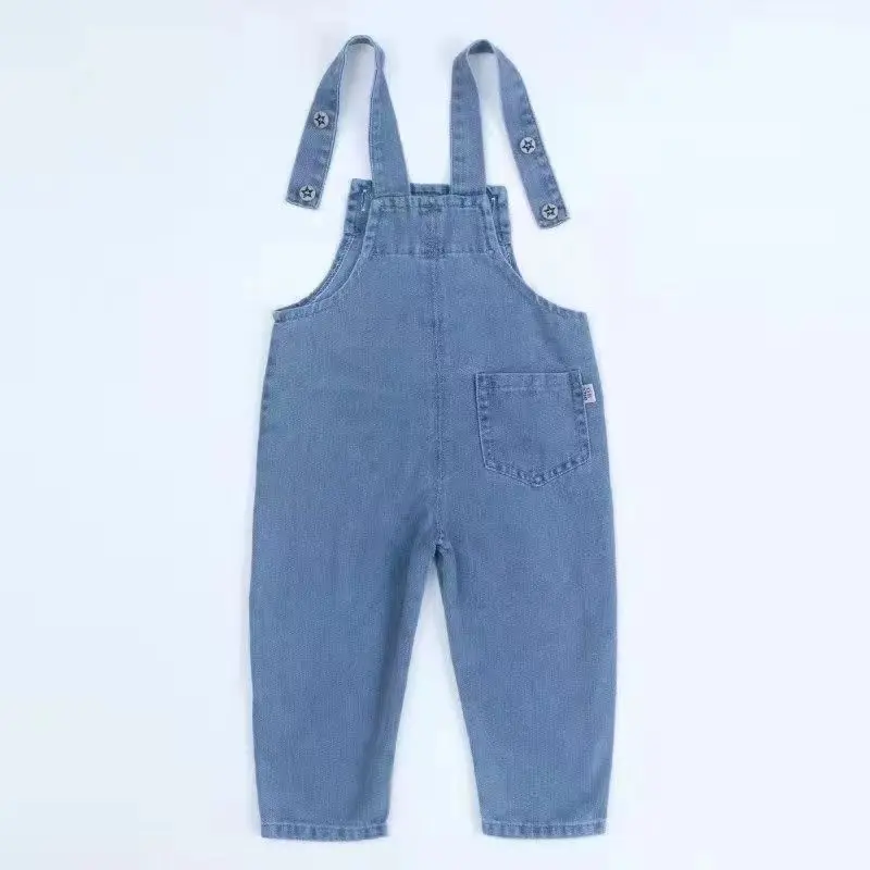 Kids Baby Denim Strap Pants Spring And Autumn Boys And Girls Thin Cute Cute Children\'s Fashionable Baby Soft Denim Pants