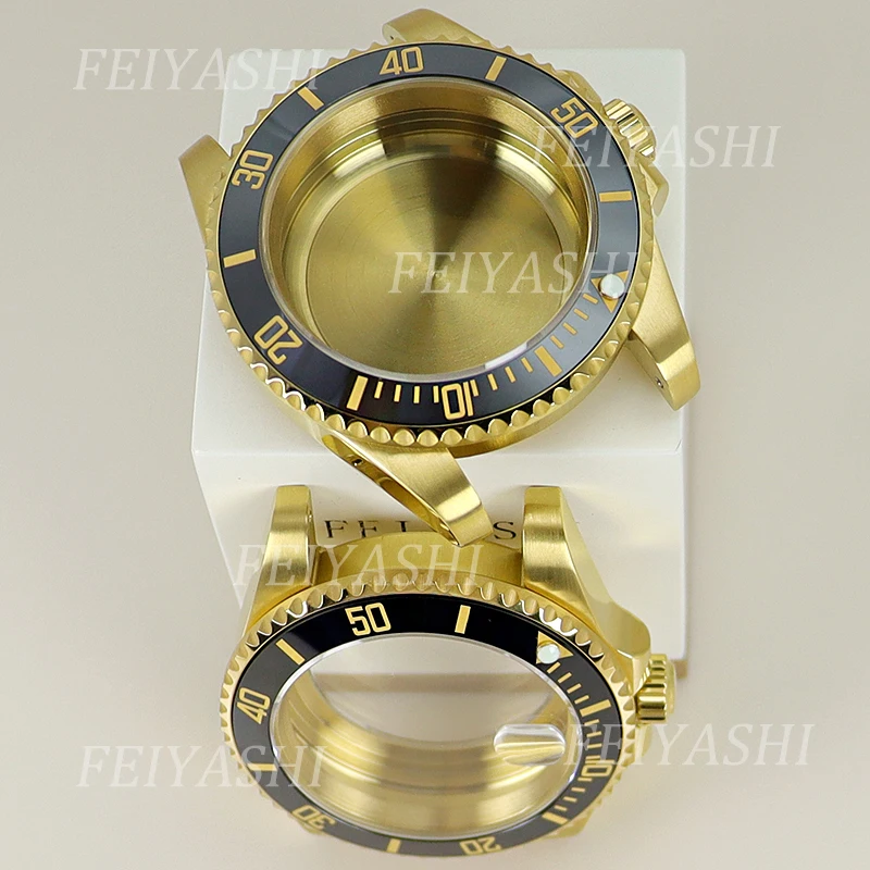 Gold 40mm Watch Case 316L Stainless Steel 120clicks Bezel For Seiko NH35 NH34 NH36/38 Miyota 8215 ETA 2824 Movement 28.5mm Dial