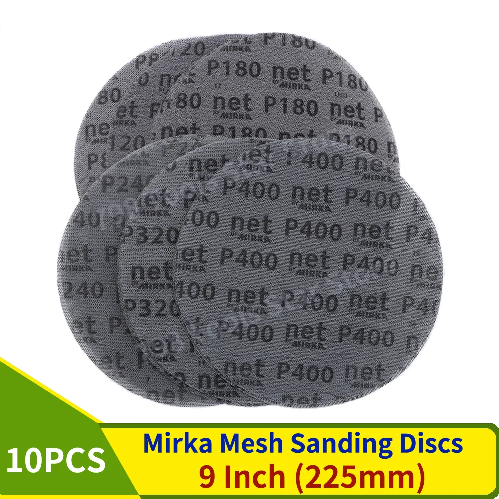 

10PCS 9 Inch Mesh Sanding Discs,P80-P400 Grits 225mm Mesh Abrasive Dustless Sandpaper for Car Woodworking Finishing Sanding