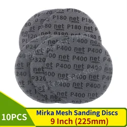 10PCS 9 Inch Mesh Sanding Discs,P80-P400 Grits 225mm Mesh Abrasive Dustless Sandpaper for Car Woodworking Finishing Sanding