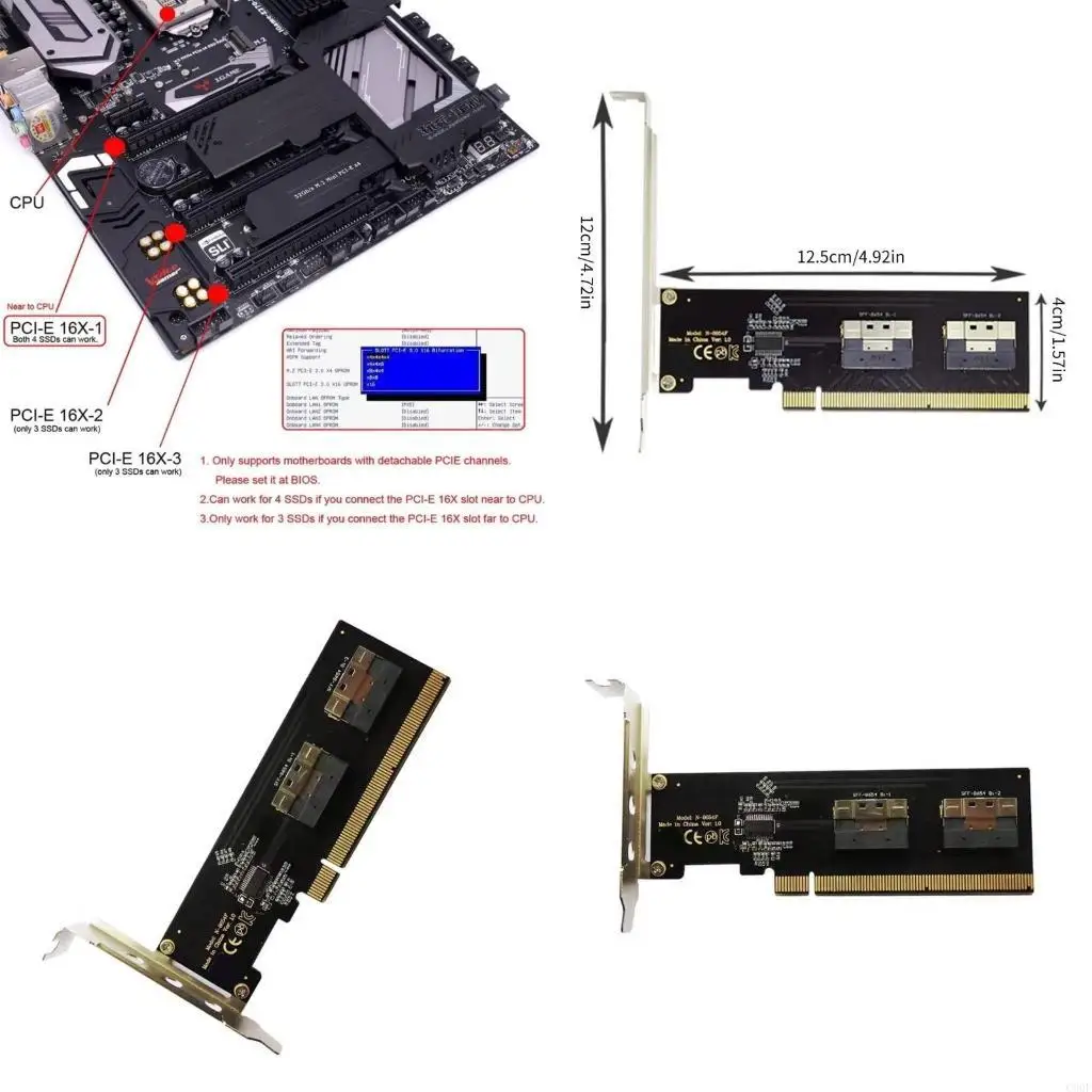 

C90F SFF-8654 8I SplitsCard To VROC Double Nvme M.2NGFF To Slimlines NVME Pcie SSD SATAAdapter For Mainboard