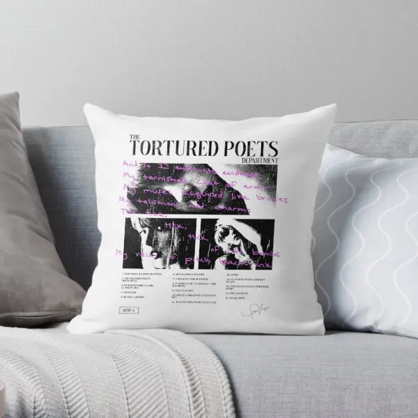 The Tortured Poets Department  Printing Throw Pillow Cover Wedding Bedroom Home Comfort Square Car Pillows not include One Side