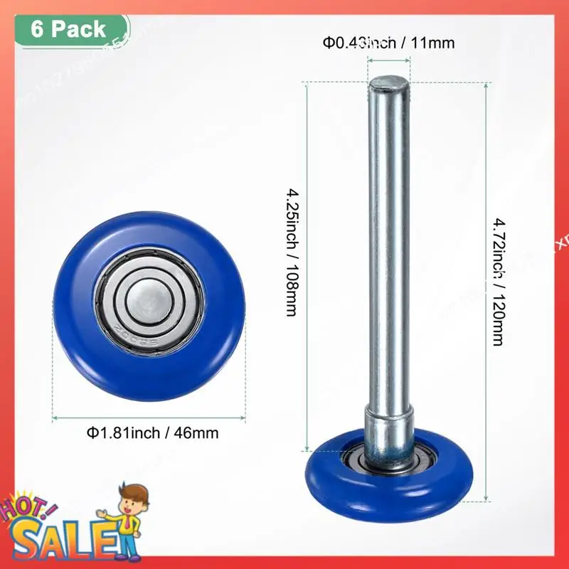 ABCL 6Pcs Nylon Garage Door Rollers, 1.8In/46Mm Quiet Garage Door Wheels, High Load 6200Zz 8 Balls Sealed Precision Bearing