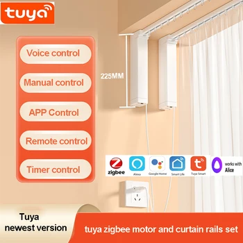 החדש החדש קצר ביותר zigbee zigbee מנוע וילון חשמלי מנוע מערכת מוט מנוע חכם תמיכה