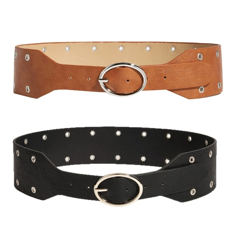 49MD Black PU Leather Studded Strap Unisex Design For Fashionable Outfit Pairing