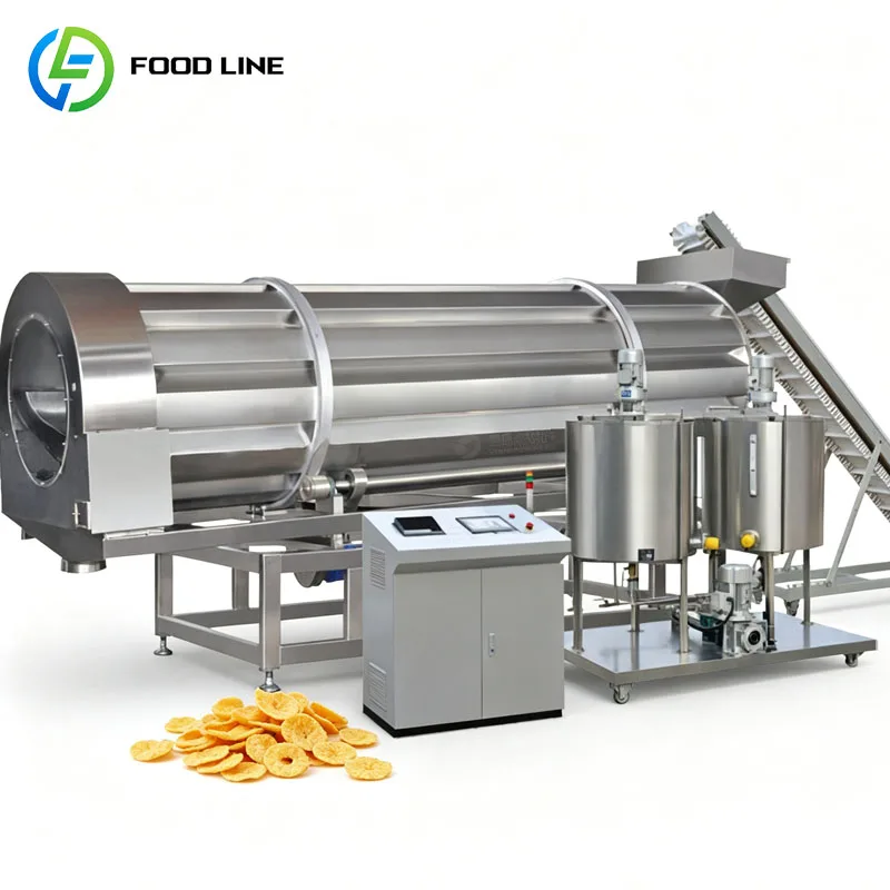 Potato Chips Seasoning Machine Commercial Food Flavoring Drum Nuts Beans Popcorn Coating Mixer Customized
