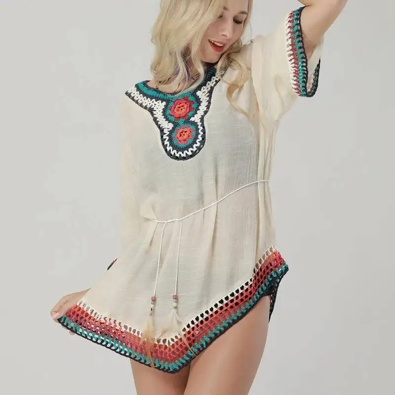 

Юбка Бикини Пляжный крючок Цветочная накидка Свободный размер