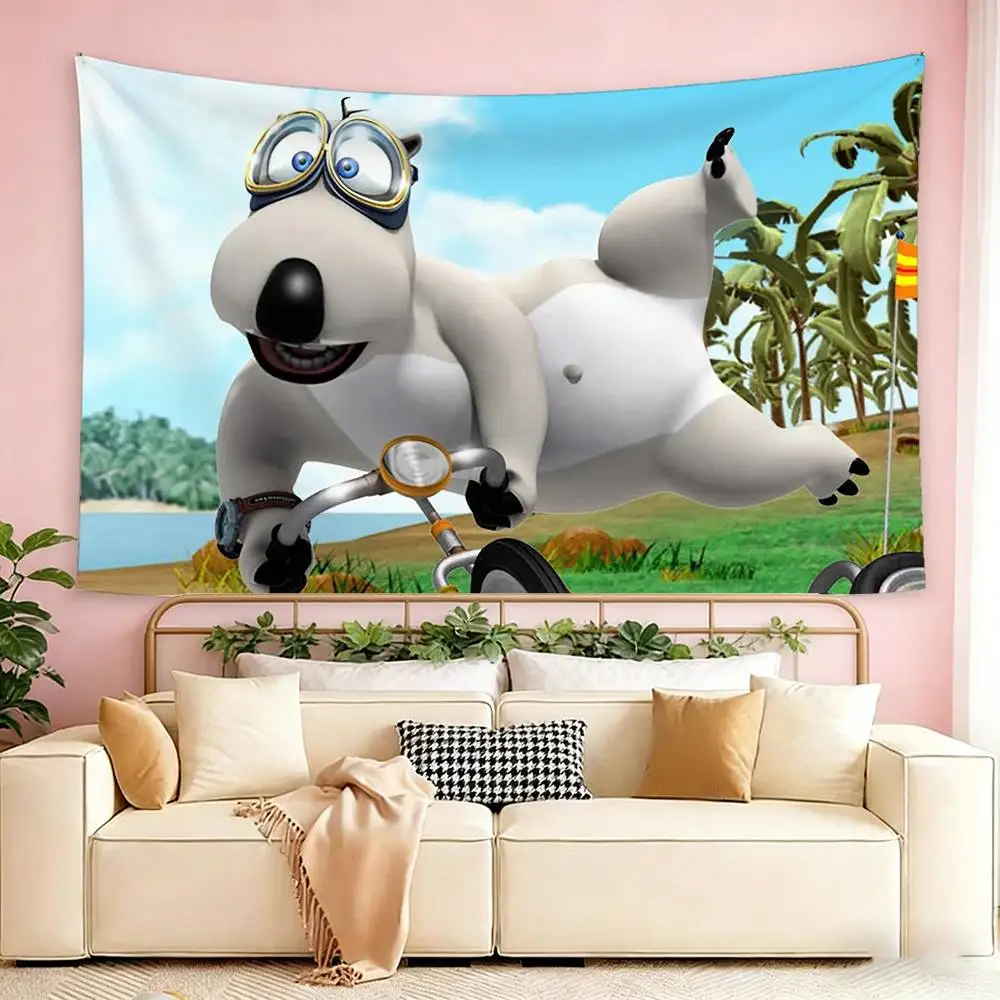 C-Cartoon B-Bernard Bear   Flags Wall Hanging Tapestry Outdoor Garage Room Decorative flag Background Blanket