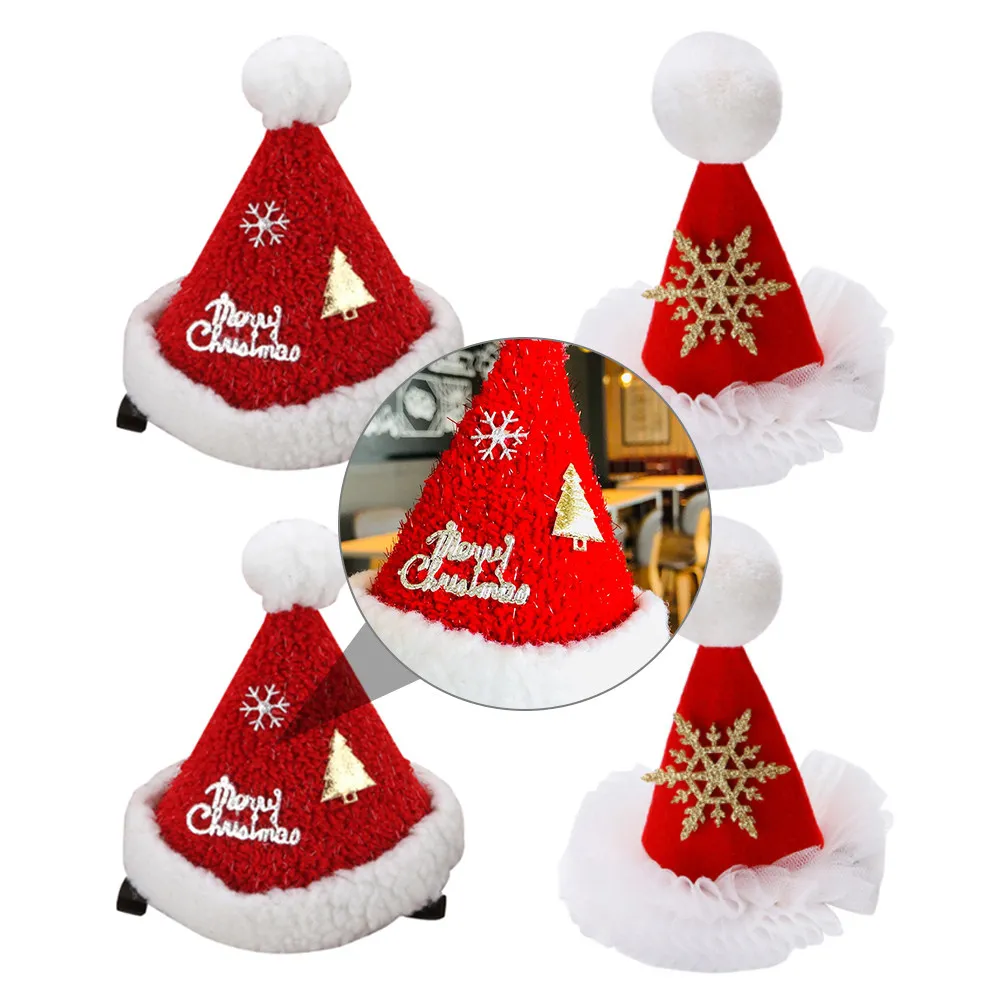 4 Pcs Adorable Cartoon Hair Clips for Christmas – Festive Barrettes for Girls & Women